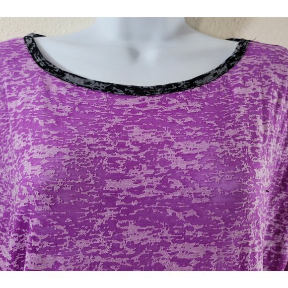FullBeauty Purple Burnout Contrasting Trim Top 14 16 Lightweight Soft - Picture 5 of 8